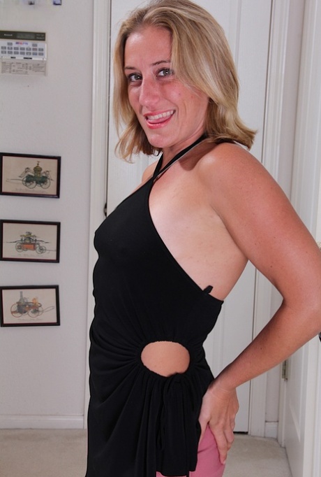 Over 30 MILF Sky tugging on erect nips for up close photos